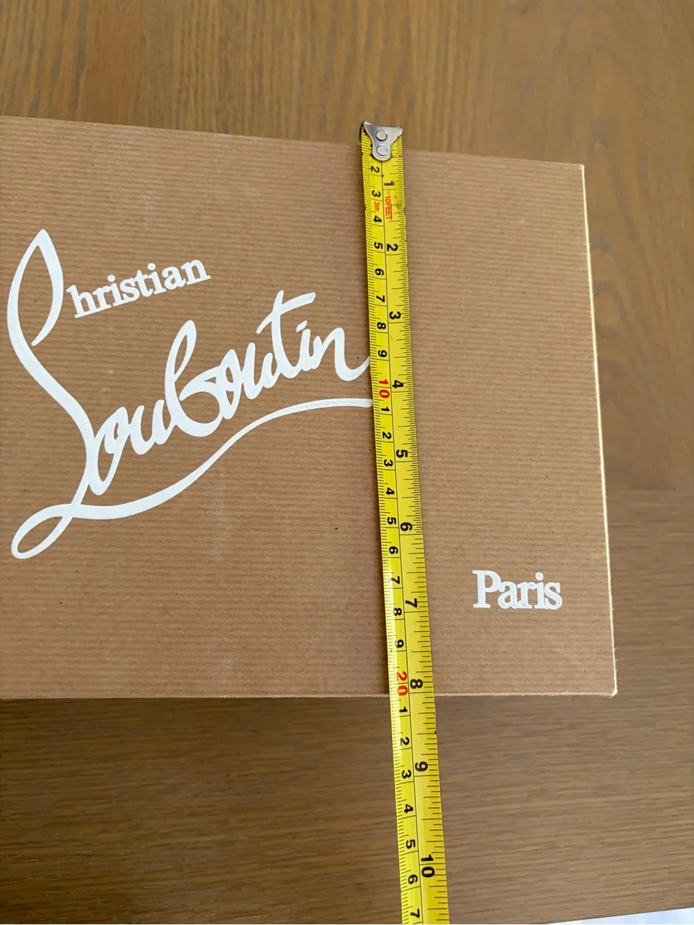 Christian Louboutin Tan Branding Shoe Box with White Logo
